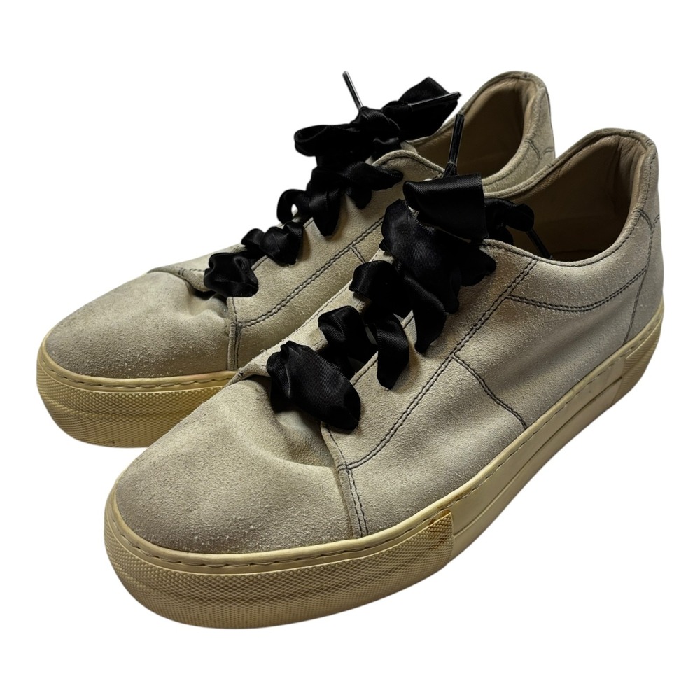 Helmut Lang Suede Light Cream White Sneakers Ladies 39.5